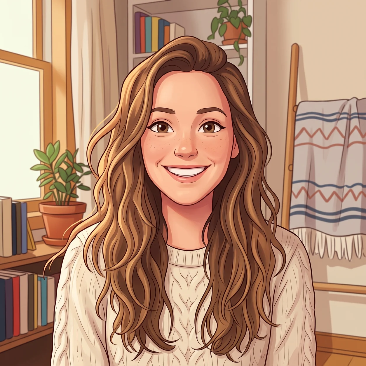La même photo transformée en illustration cartoon