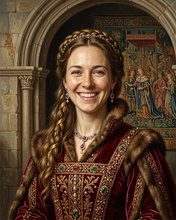 La même photo en portrait royal médiéval