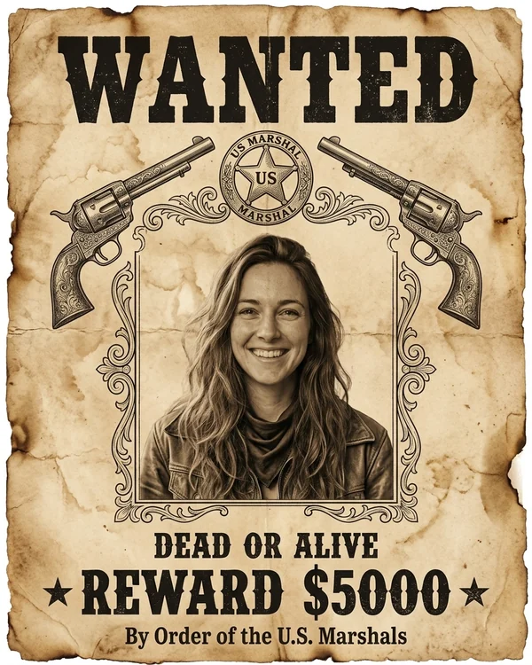 La même photo en affiche Wanted du Far West